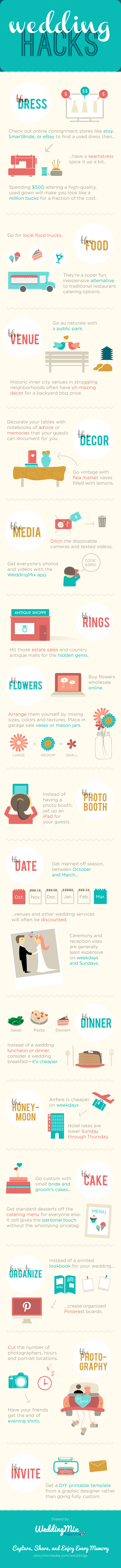 hack your wedding with these 15 simple tips infographic